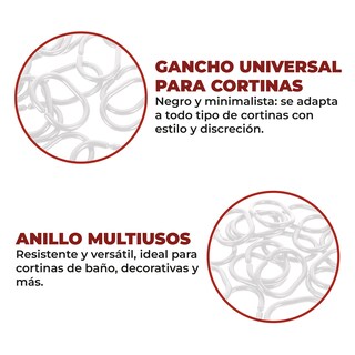 Foto 4 | Set De 24 Ganchos Para Cortina De Baño Tipo C De Plástico Blancos