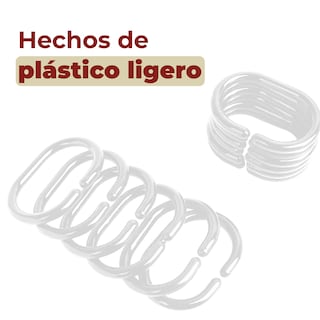 Foto 6 | Set De 24 Ganchos Para Cortina De Baño Tipo C De Plástico Blancos