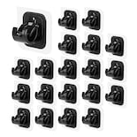 20 Soportes de Barra de Cortina Autoadhesivos Eo Safe Imports Esi-16561 Negros