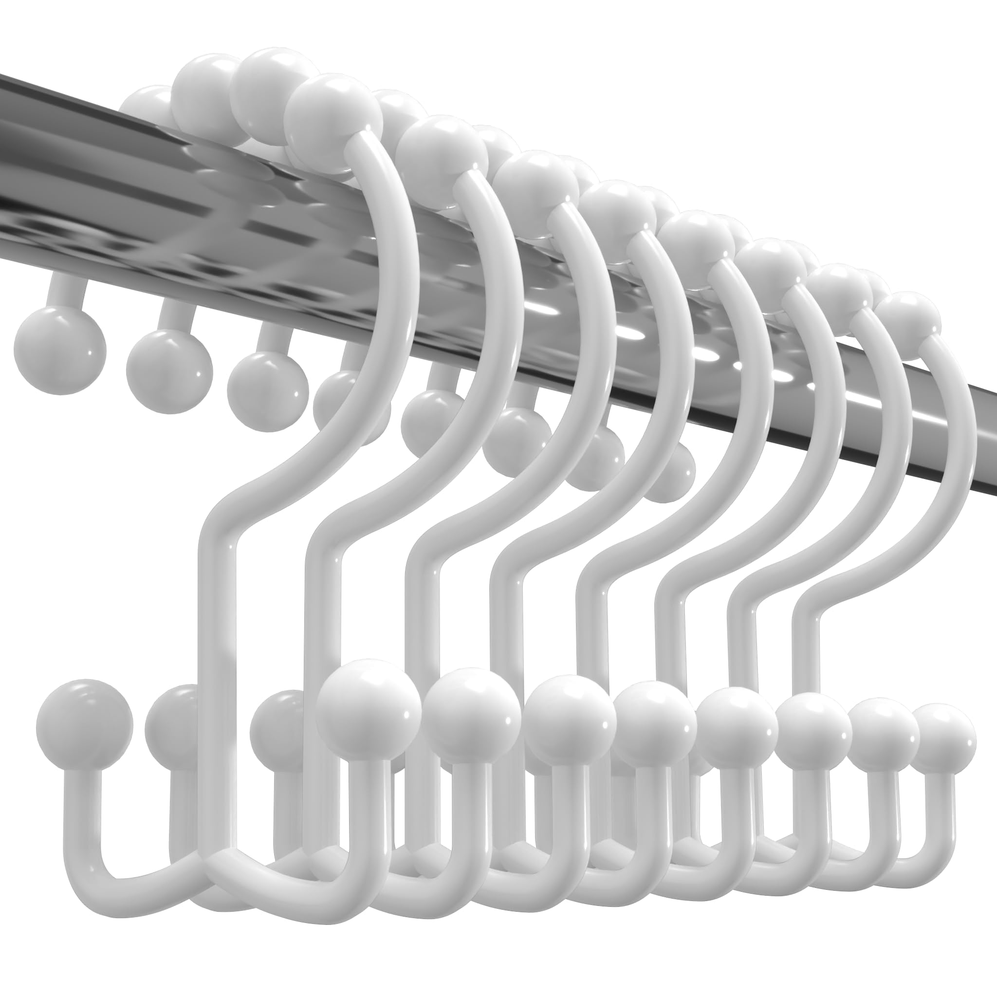 Ganchos Para Cortinas De Ducha Utopia Bedding, Enrollable Con Doble Deslizamiento - Venta Internacional.