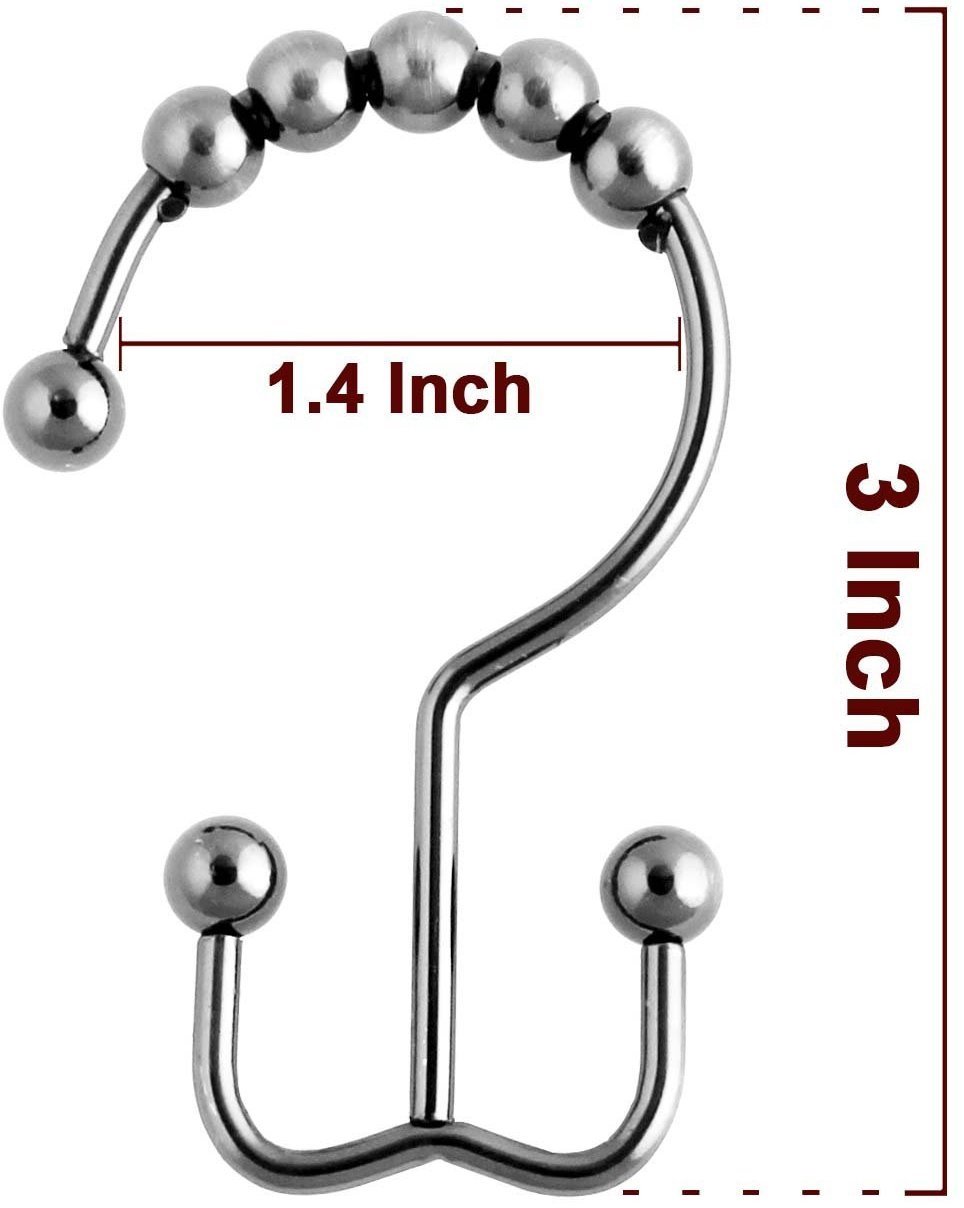 Foto 7 | Ganchos Para Cortinas De Ducha Utopia Bedding, Enrollable Con Doble Deslizamiento - Venta Internacional.