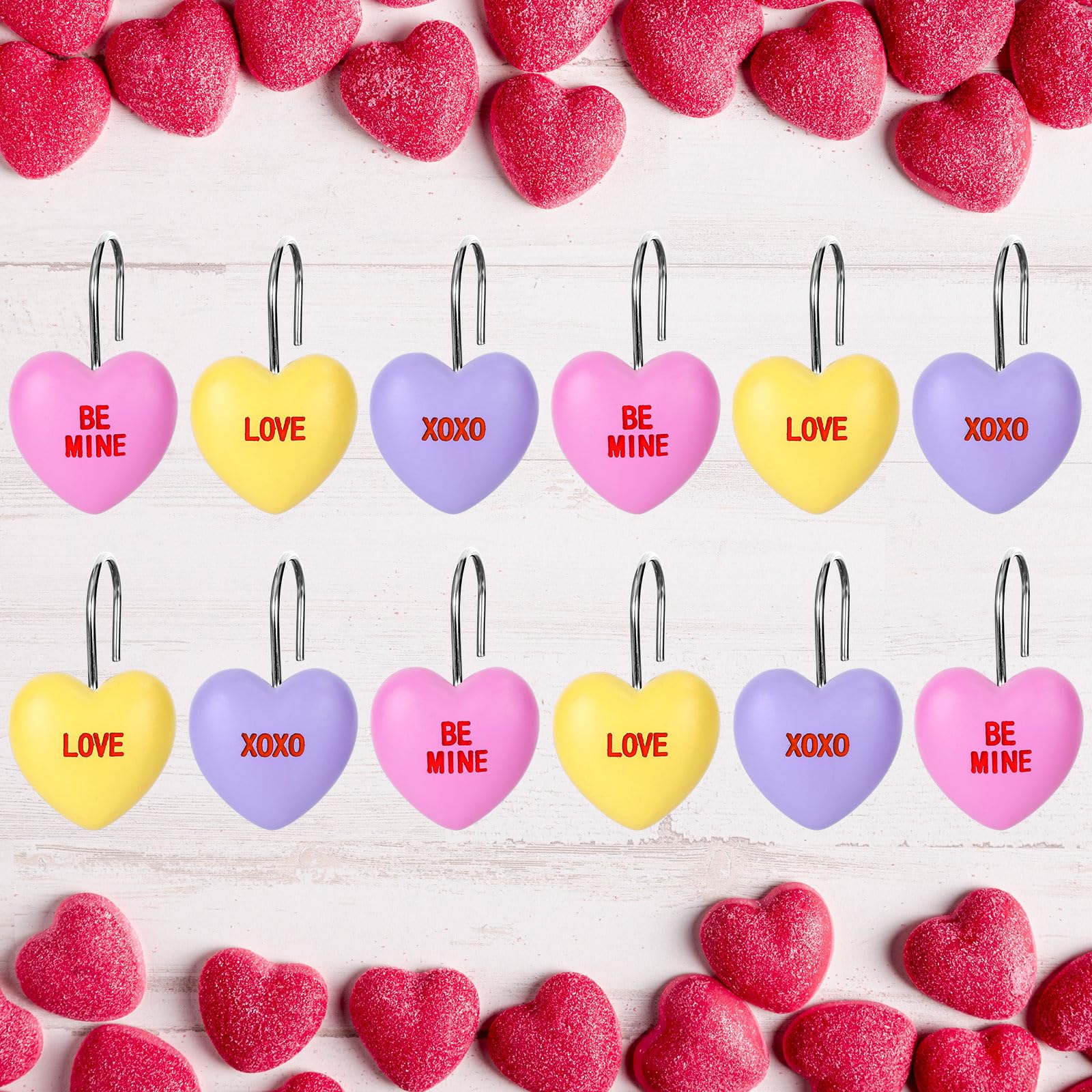 Ganchos Para Cortinas De Ducha Con Forma De Corazón Para El Día De San Valentín - Venta Internacional.