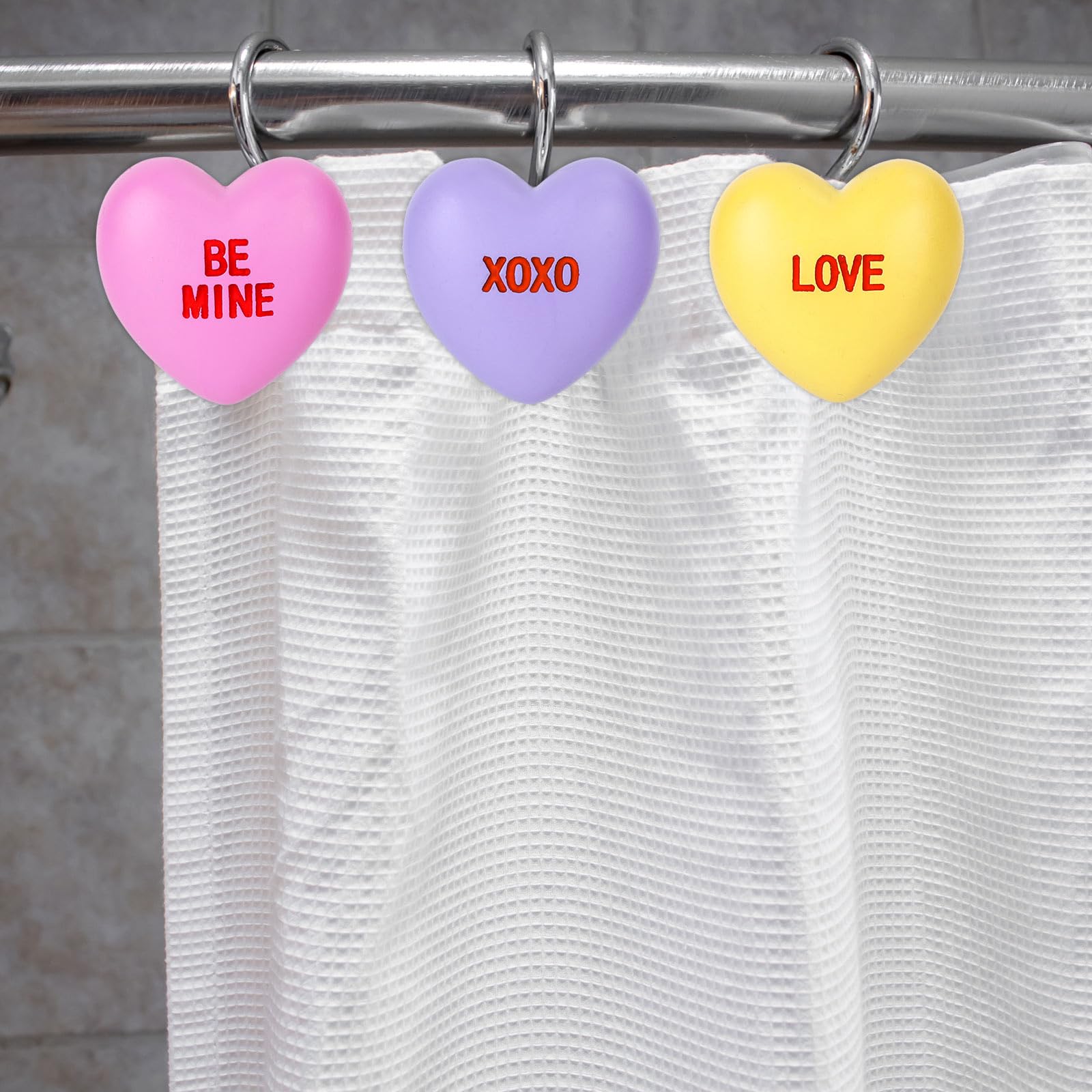 Foto 6 pulgar | Ganchos Para Cortinas De Ducha Con Forma De Corazón Para El Día De San Valentín - Venta Internacional.