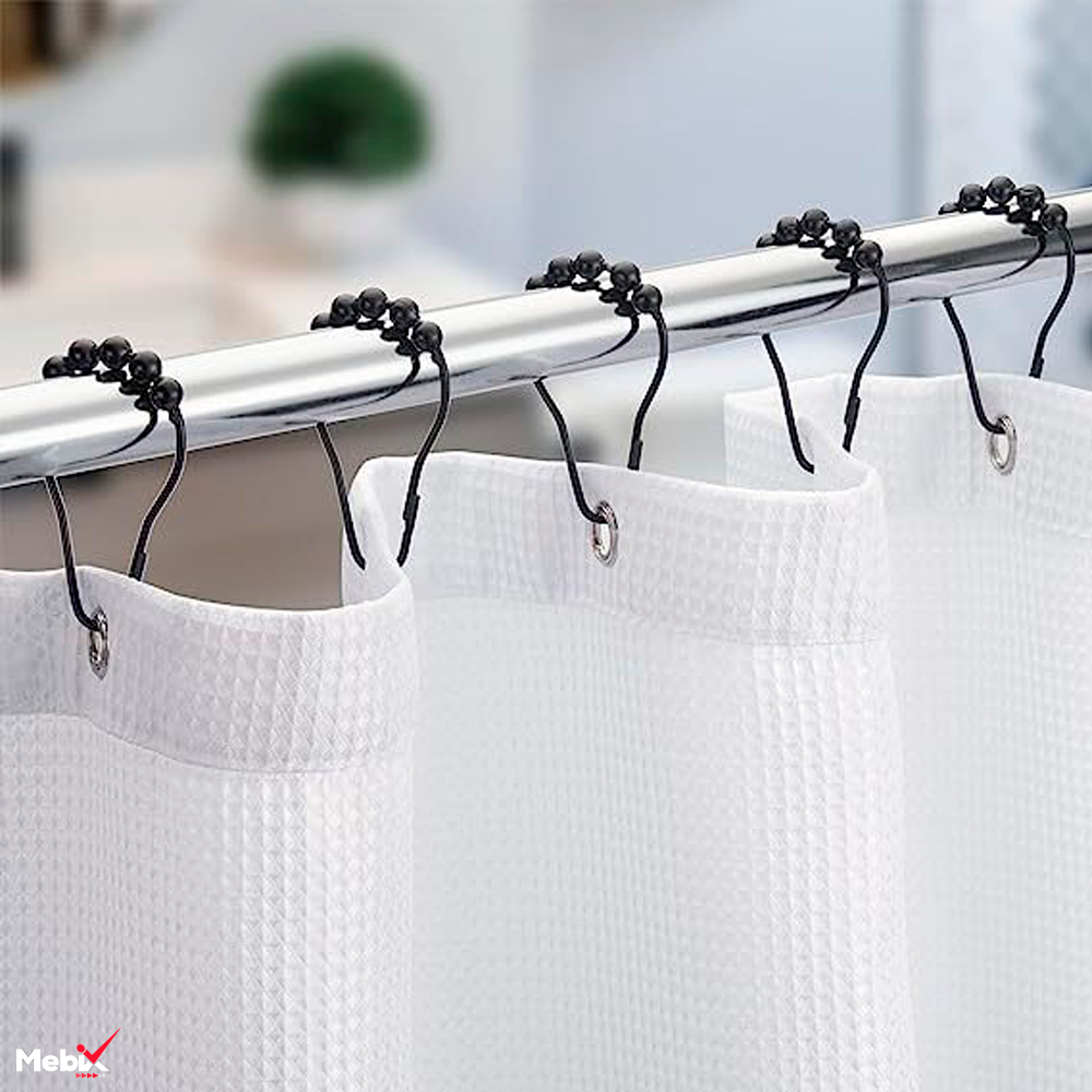 Foto 4 pulgar | Ganchos para Cortinas de Baño Negro Set de 12
