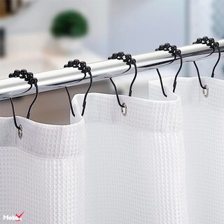 Foto 3 | Ganchos para Cortinas de Baño Negro Set de 12