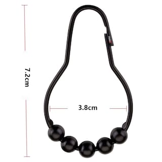 Foto 4 | Ganchos para Cortinas de Baño Negro Set de 12