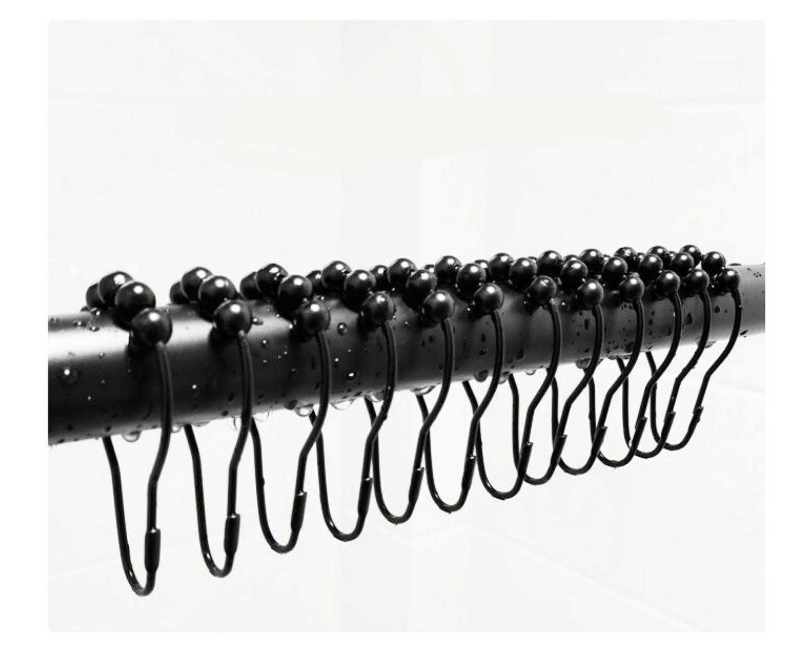 Foto 7 pulgar | Ganchos para Cortinas de Baño Negro Set de 12