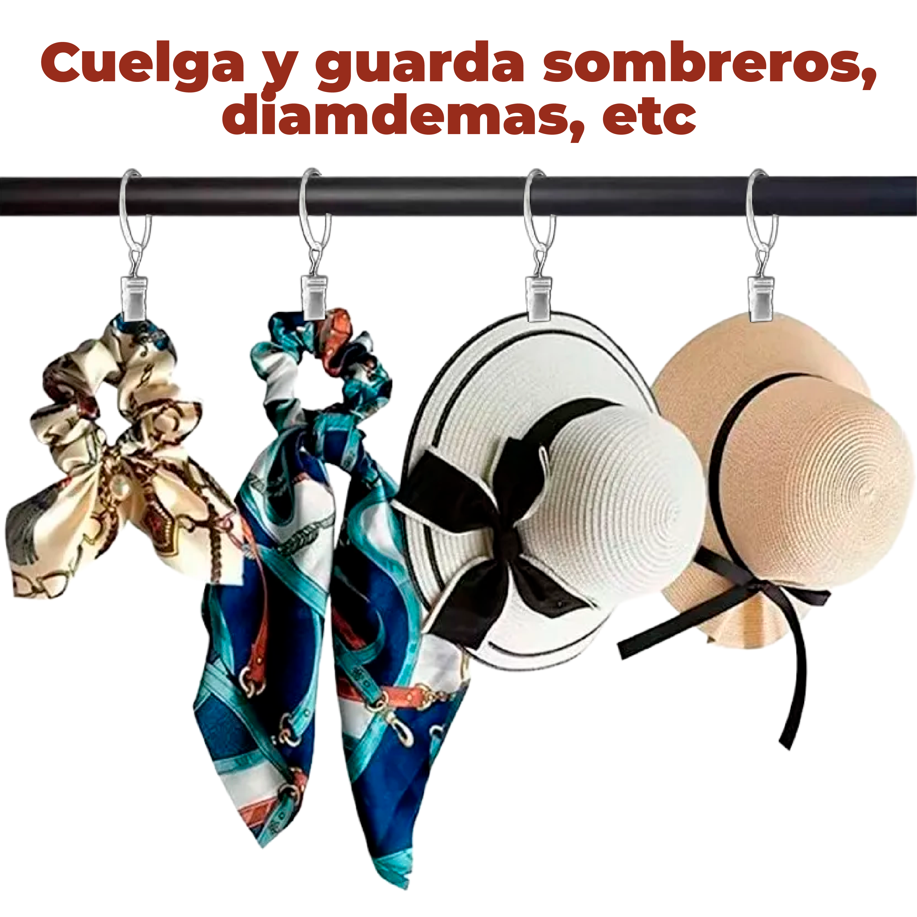 Foto 6 pulgar | Set De 12 Anillos Metálicos Para Tubo De Cortina Con Clip Color Plata