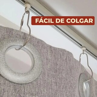 Foto 4 | Set 12 Ganchos Lisos Para Cortina De Baño Acero Inoxidable