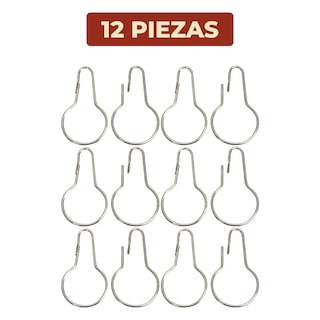 Foto 6 | Set 12 Ganchos Lisos Para Cortina De Baño Acero Inoxidable