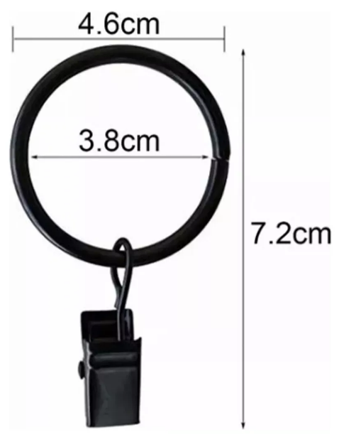 Foto 4 pulgar | Anillos De Cortina Xtellar Con Clips Sólidos Paquete De 60 Piezas De 38mm