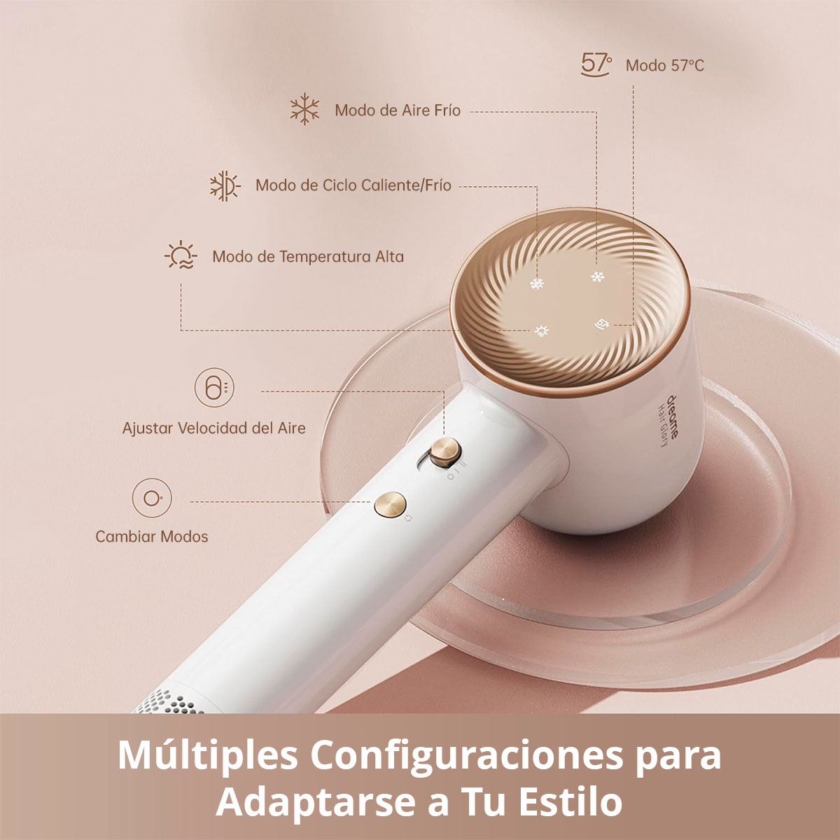 Foto 6 pulgar | Secadora De Cabello Dreame Hair Glory Secador Iónico Negativo