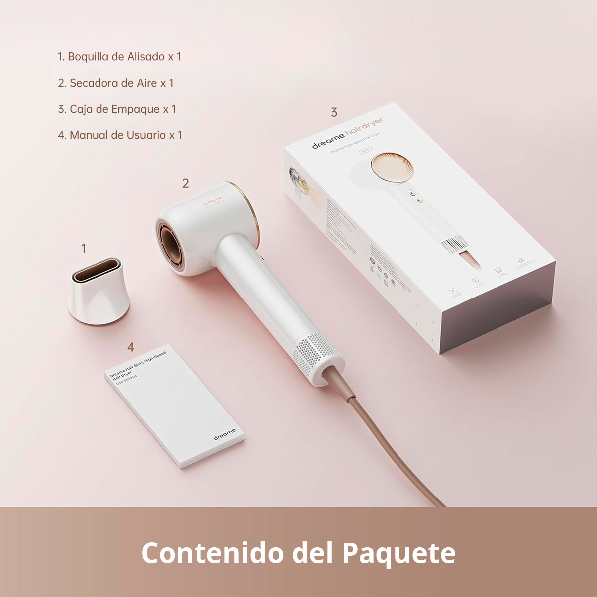 Foto 8 pulgar | Secadora De Cabello Dreame Hair Glory Secador Iónico Negativo