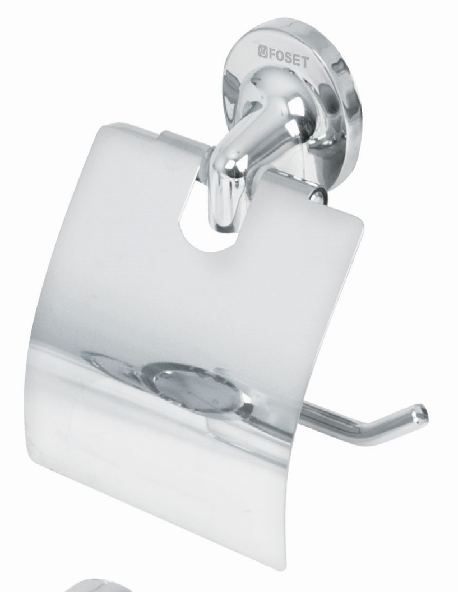 Portarrollo de Papel de baño con Cubierta Foset AQA-72 color Plata