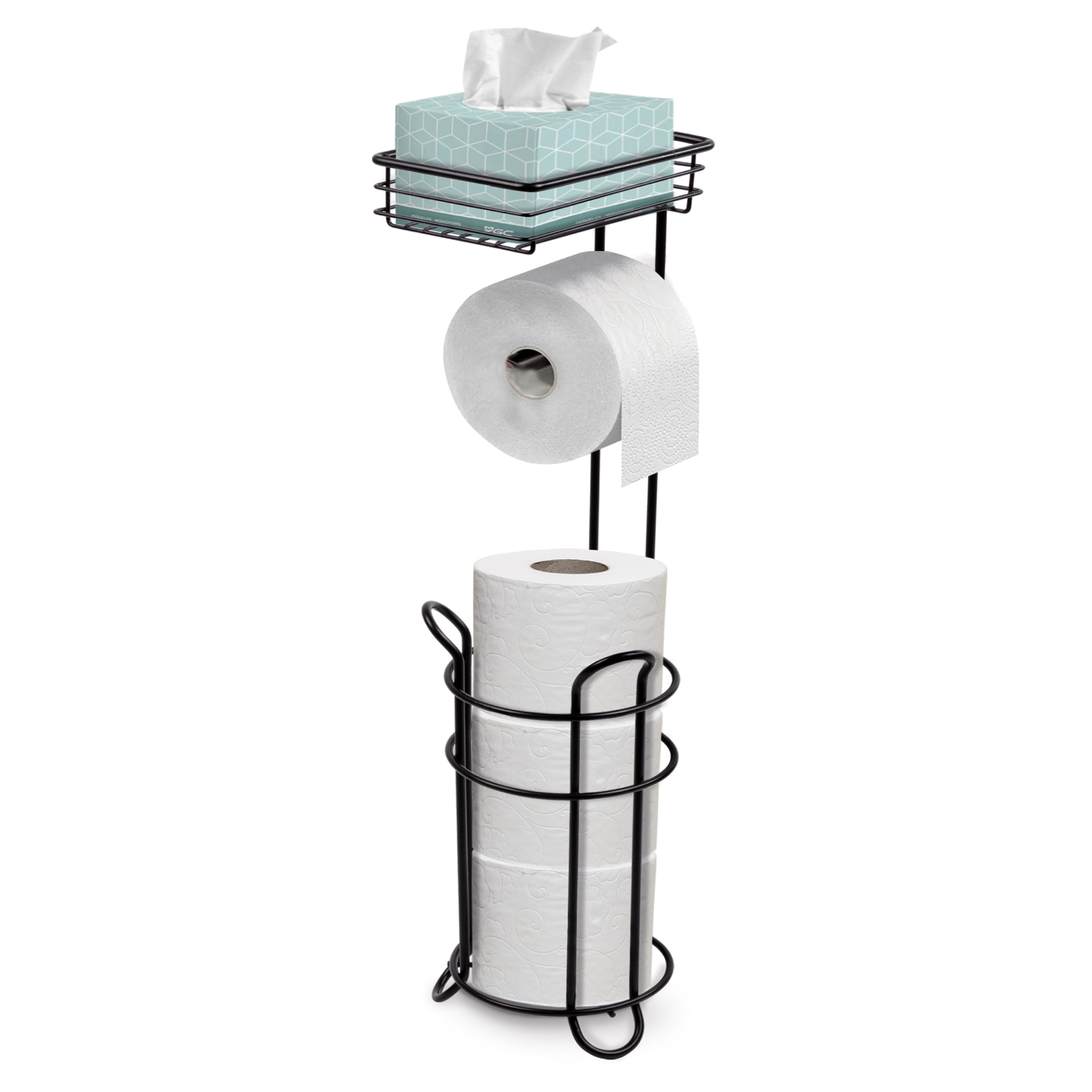 Porta Rollos de Papel de Baño Magma Life Metálico Negro