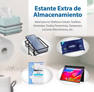 Foto 4 | Porta Rollos de Papel de Baño Magma Life Metálico Negro