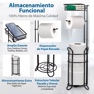 Foto 5 | Porta Rollos de Papel de Baño Magma Life Metálico Negro