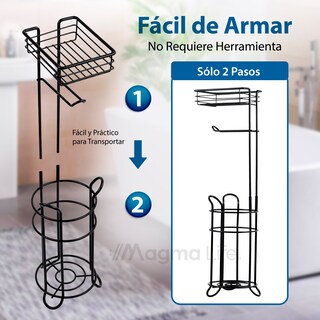 Foto 6 | Porta Rollos de Papel de Baño Magma Life Metálico Negro