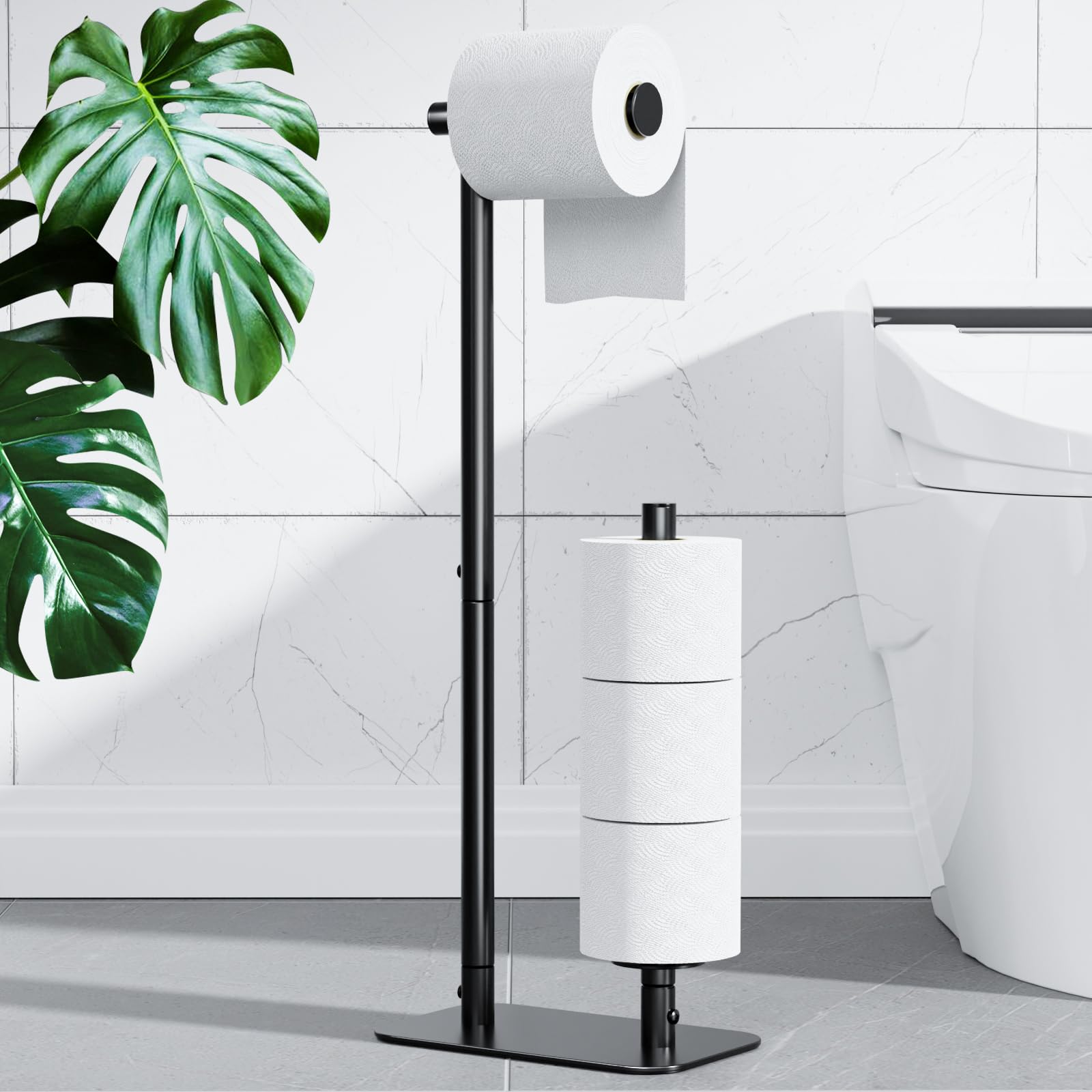 Soporte Para Papel Higiénico Kitsure, Independiente, Negro, 4 Rollos - Venta Internacional.
