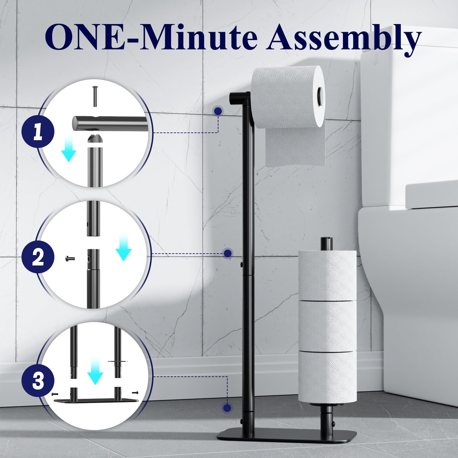 Foto 4 | Soporte Para Papel Higiénico Kitsure, Independiente, Negro, 4 Rollos - Venta Internacional.