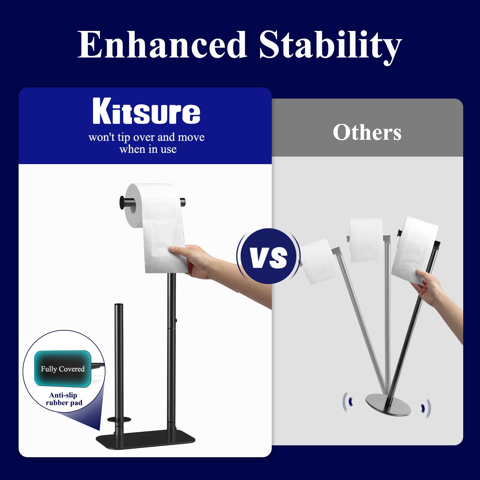 Foto 5 | Soporte Para Papel Higiénico Kitsure, Independiente, Negro, 4 Rollos - Venta Internacional.