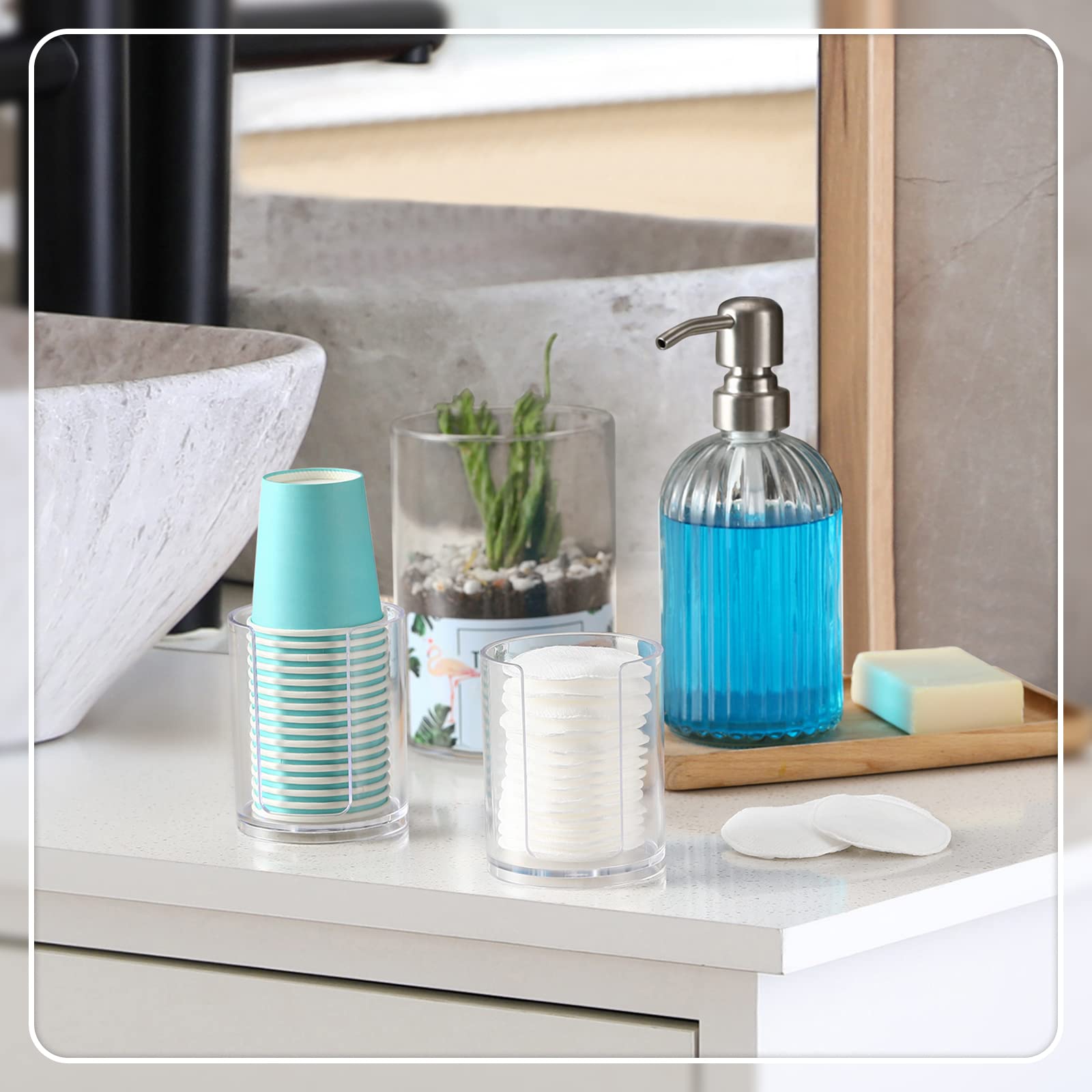 Foto 7 | Dispensador De Vasos Aozita Bathroom, Paquete De 2 Portavasos Para Enjuague Bucal - Venta Internacional.