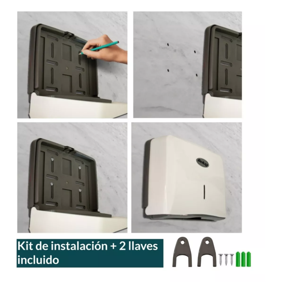 Foto 5 | Dispensador Toalla  Lab.g Interdoblada / Sanitas Oval Eco Uso Rudo Blanco