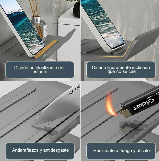 Foto 4 | Porta Papel Higiénico + Estante para Baño Xtellar Inoxidable