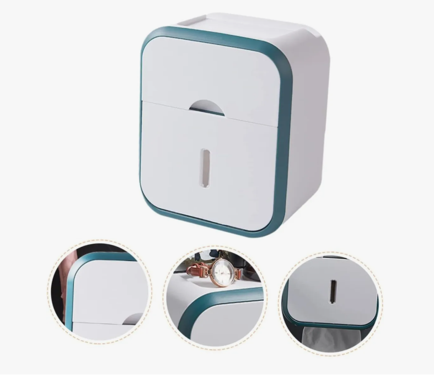 Higiénico Xtellar Con Soporte Cajon Despachador Dispensador De Papel Modelo Verde Claro