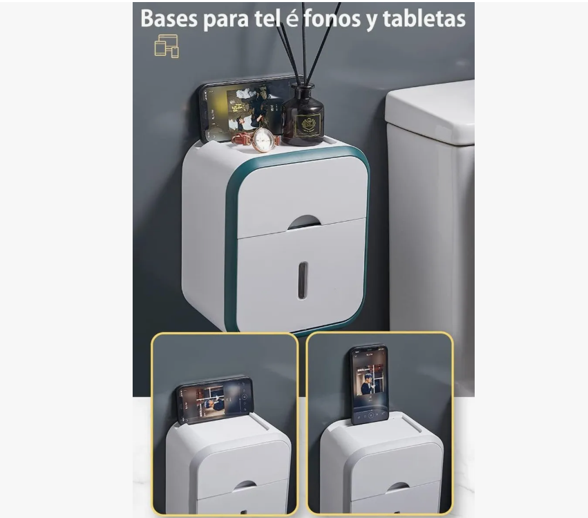 Foto 3 pulgar | Higiénico Xtellar Con Soporte Cajon Despachador Dispensador De Papel Modelo Verde Claro