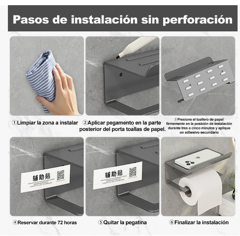 Foto 6 pulgar | Porta-rollo Xtellar De Acero Inoxidable Soporte De Papel Sanitarios