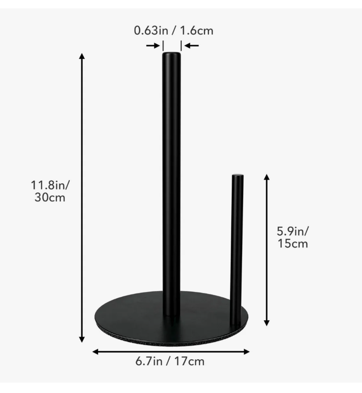 Foto 4 pulgar | Porta Xtellar Rollo De Papel Negro Acero Inoxidable Premium
