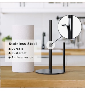 Foto 4 | Porta Xtellar Rollo De Papel Negro Acero Inoxidable Premium