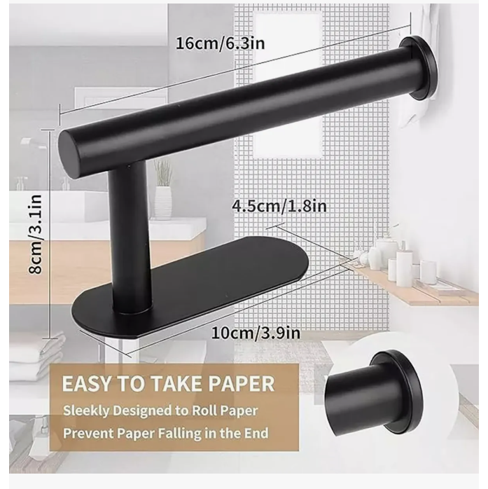 Foto 4 | Porta Xtellar De Papel Higiénico 201 Acero Inoxidable Sin Puñetazos Negro 2pcs