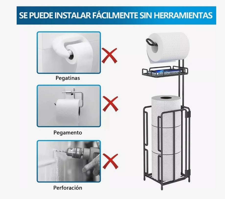 Foto 3 pulgar | Soporte De Papel Higiénico De Acero Inoxidable
