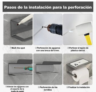 Foto 2 | Porta-rollo De Acero Inoxidable Soporte De Papel Sanitarios
