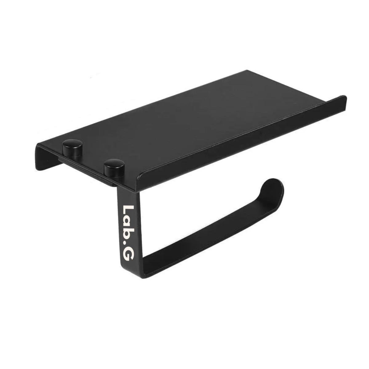 Portarrollos De Papel Higiénico Con Estante Para Celular Lab.g Negro