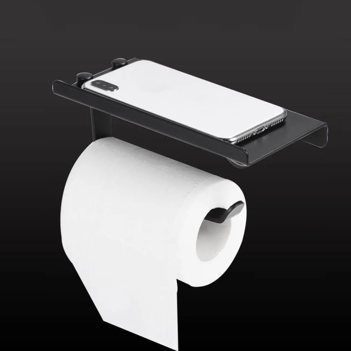 Foto 4 pulgar | Portarrollos De Papel Higiénico Con Estante Para Celular Lab.g Negro