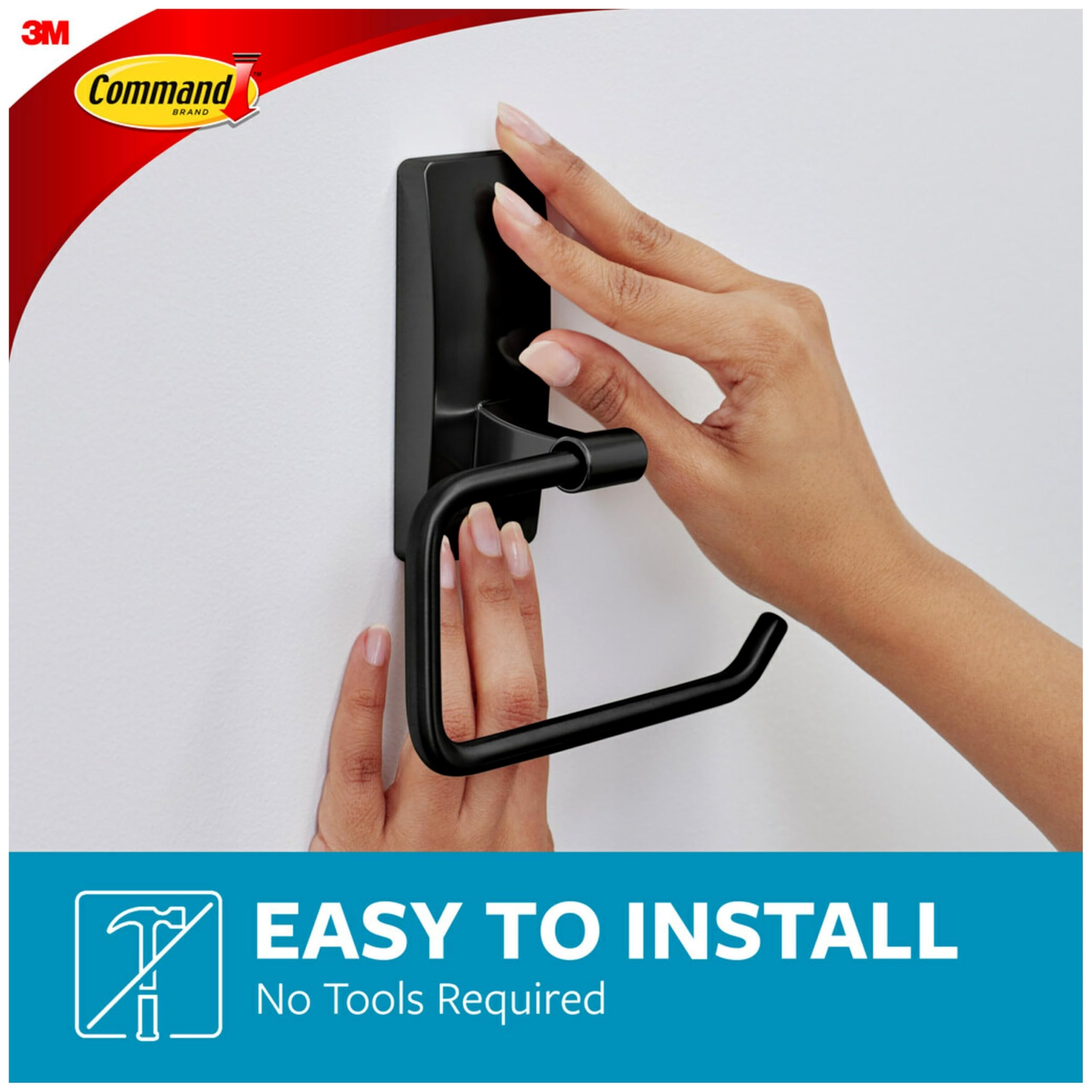 Foto 4 pulgar | Soporte Para Papel Higiénico Command, Negro Mate, Resistente Al Agua - Venta Internacional.