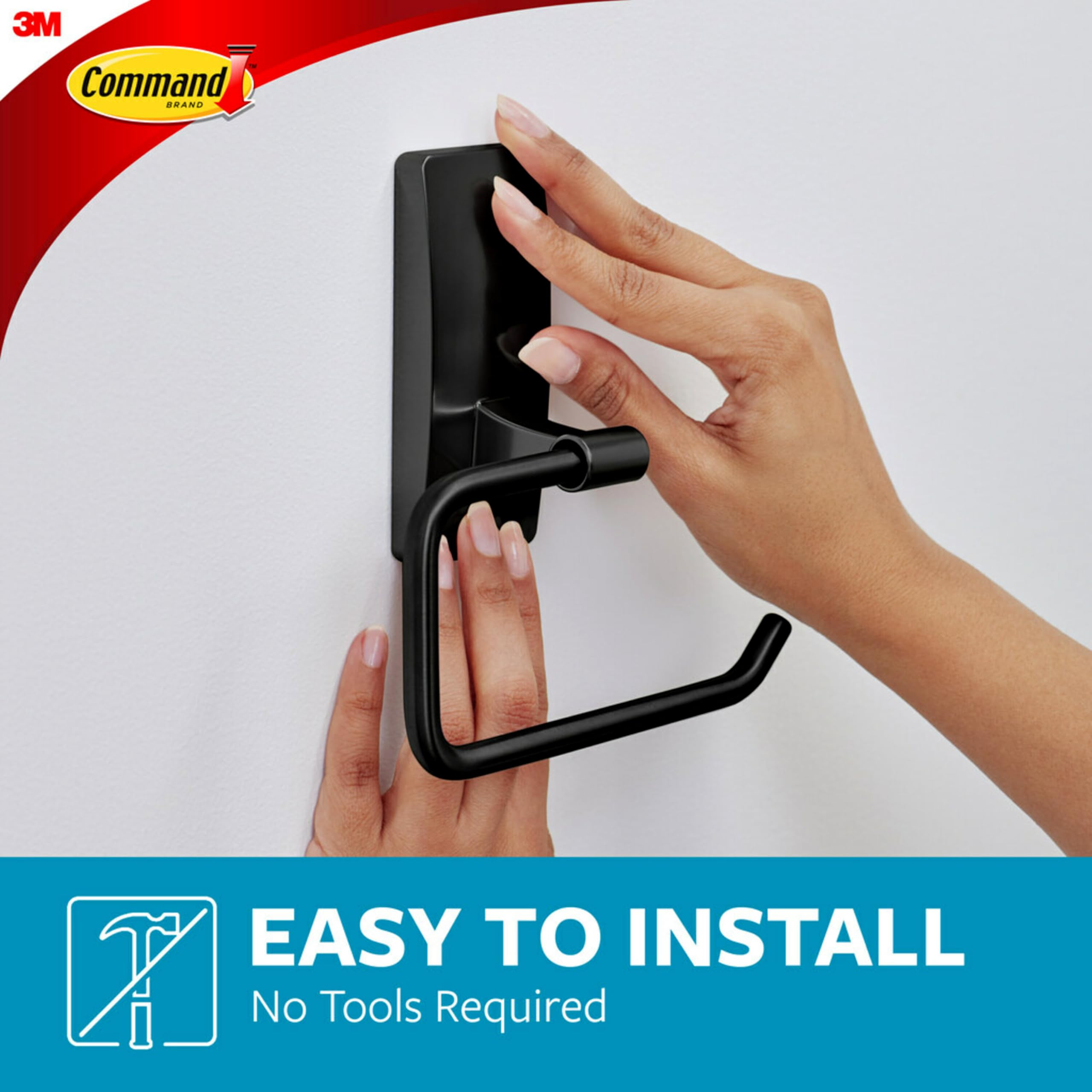 Foto 5 | Soporte Para Papel Higiénico Command, Negro Mate, Resistente Al Agua - Venta Internacional.