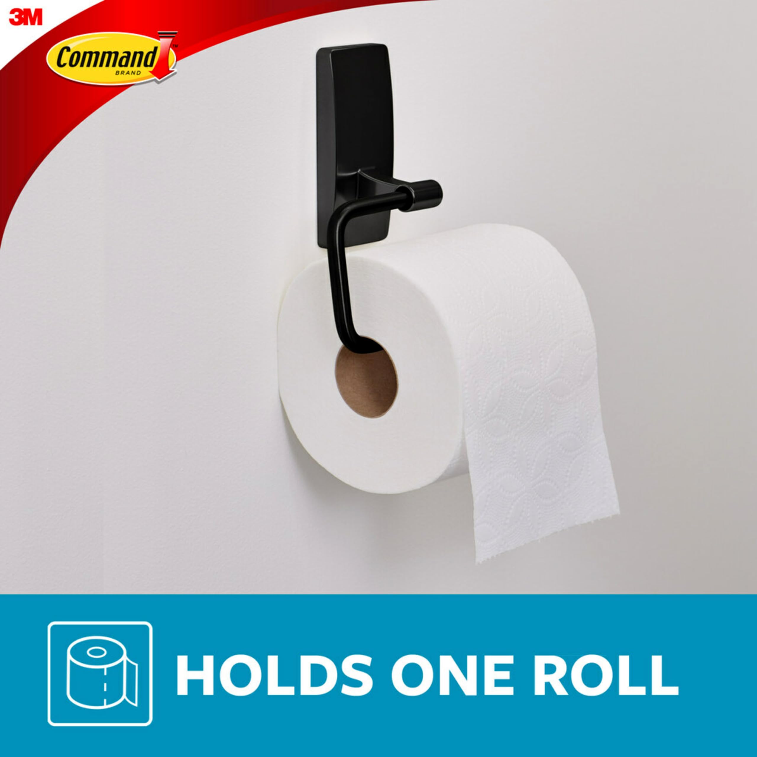 Foto 6 | Soporte Para Papel Higiénico Command, Negro Mate, Resistente Al Agua - Venta Internacional.