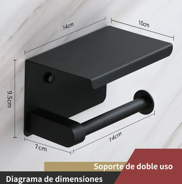 Foto 4 pulgar | Xtellar Portarrollos De Papel Higiénico Con Repisa Multiusos En Acero Inoxidable