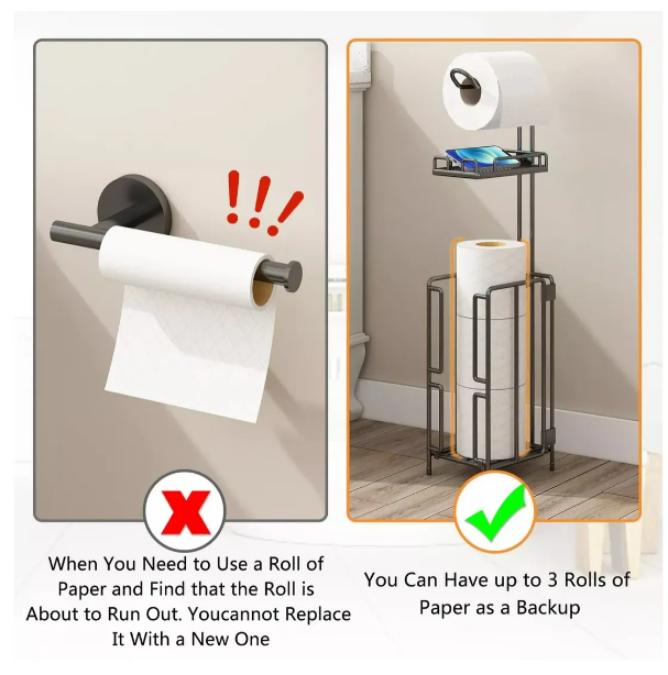 Foto 4 pulgar | Xtellar Soporte De Papel Higiénico De Acero Inoxidable Con Almacenamiento Extra