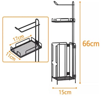 Foto 4 | Xtellar Soporte De Papel Higiénico De Acero Inoxidable Con Almacenamiento Extra