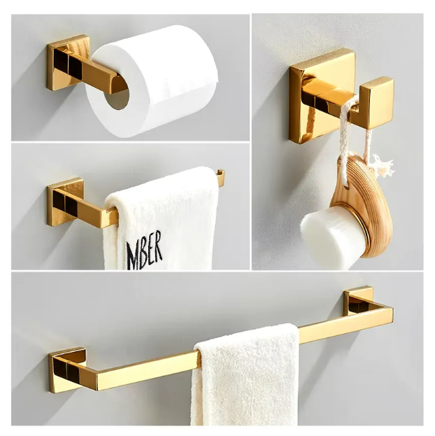 Foto 4 pulgar | Juego de Accesorios para Baño Dorados  4 Piezas