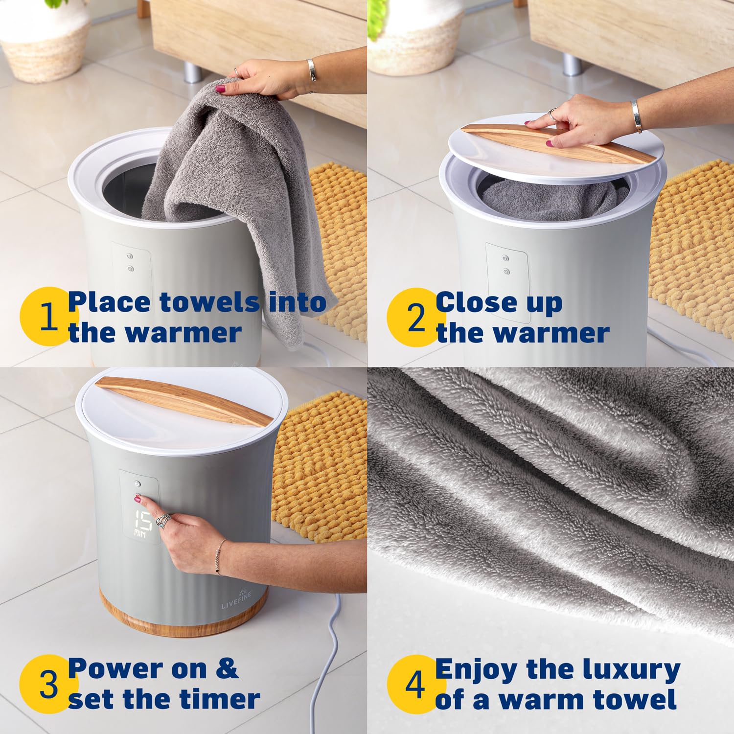 Foto 5 pulgar | Calentador de Toallas Live Fine Bucket Style 40 x 70 cm - Venta Internacional