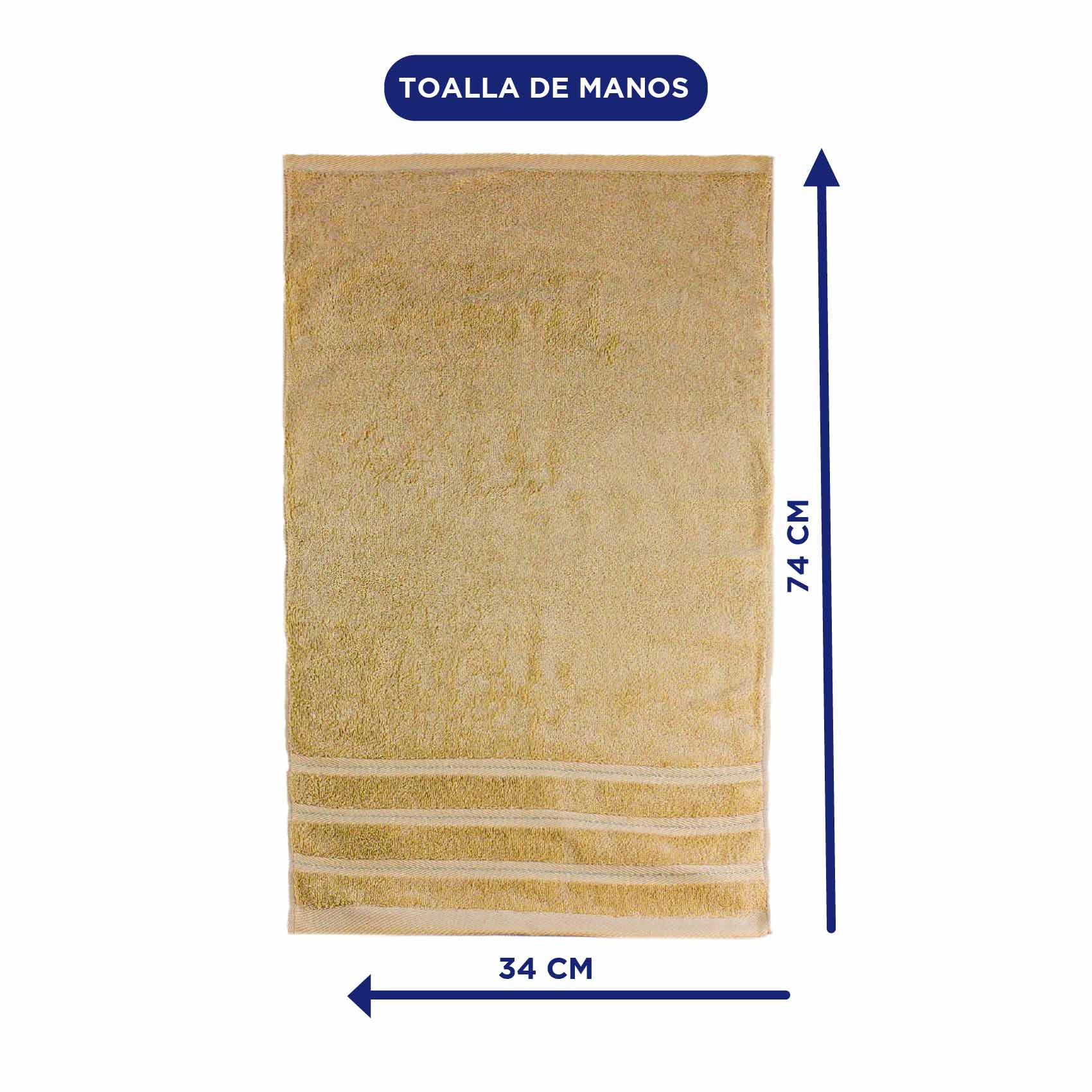 Foto 6 pulgar | Toalla para Manos Hokins Beige 100% Algodón 34x74 cm 6 Piezas