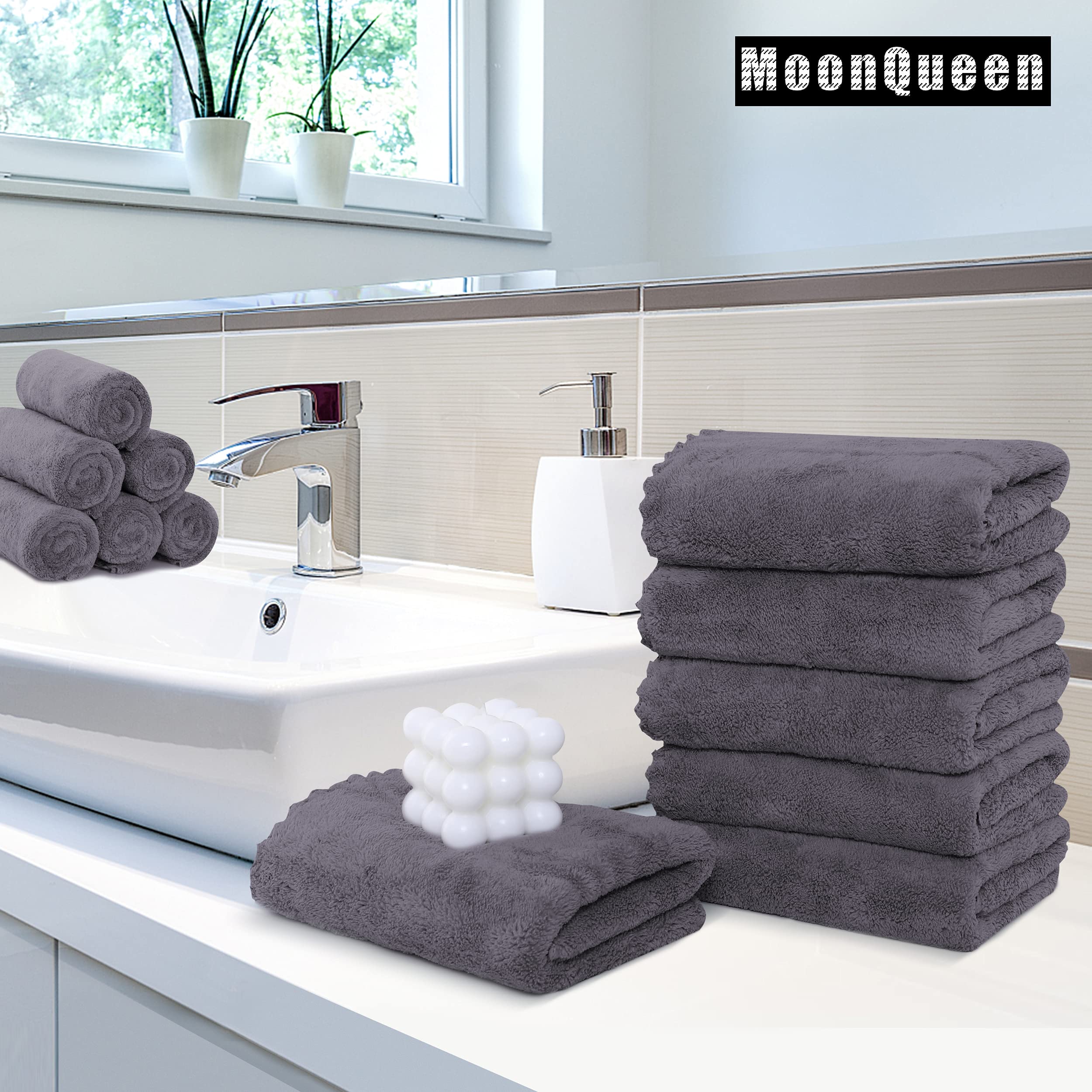 Foto 2 | Toallas De Mano Moonqueen Premium De Microfibra De Terciopelo Coral De 40 X 70 Cm - Venta Internacional.