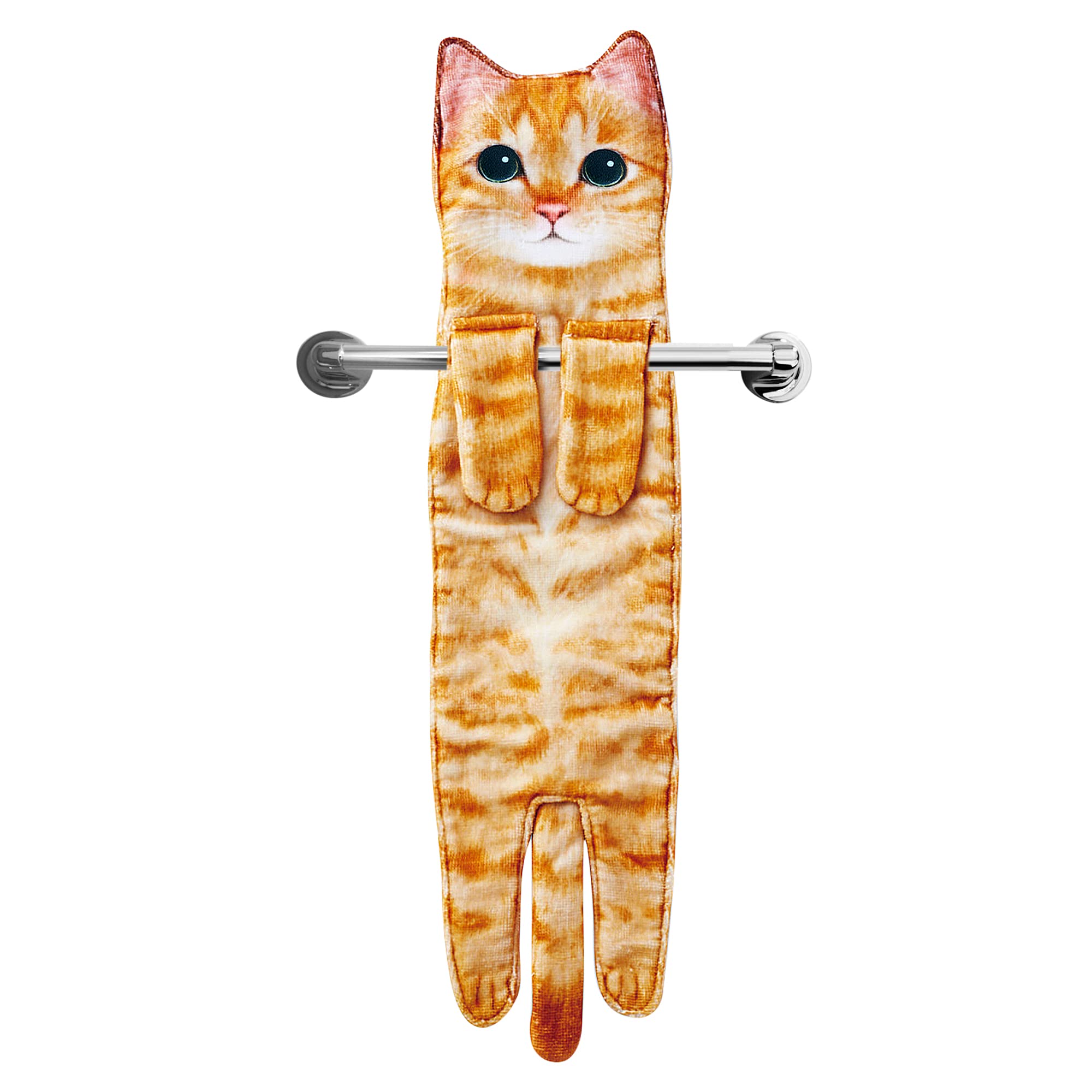 Toallas De Mano Agrimony Cat Funny Para Baño Y Cocina, Color Naranja - Venta Internacional.