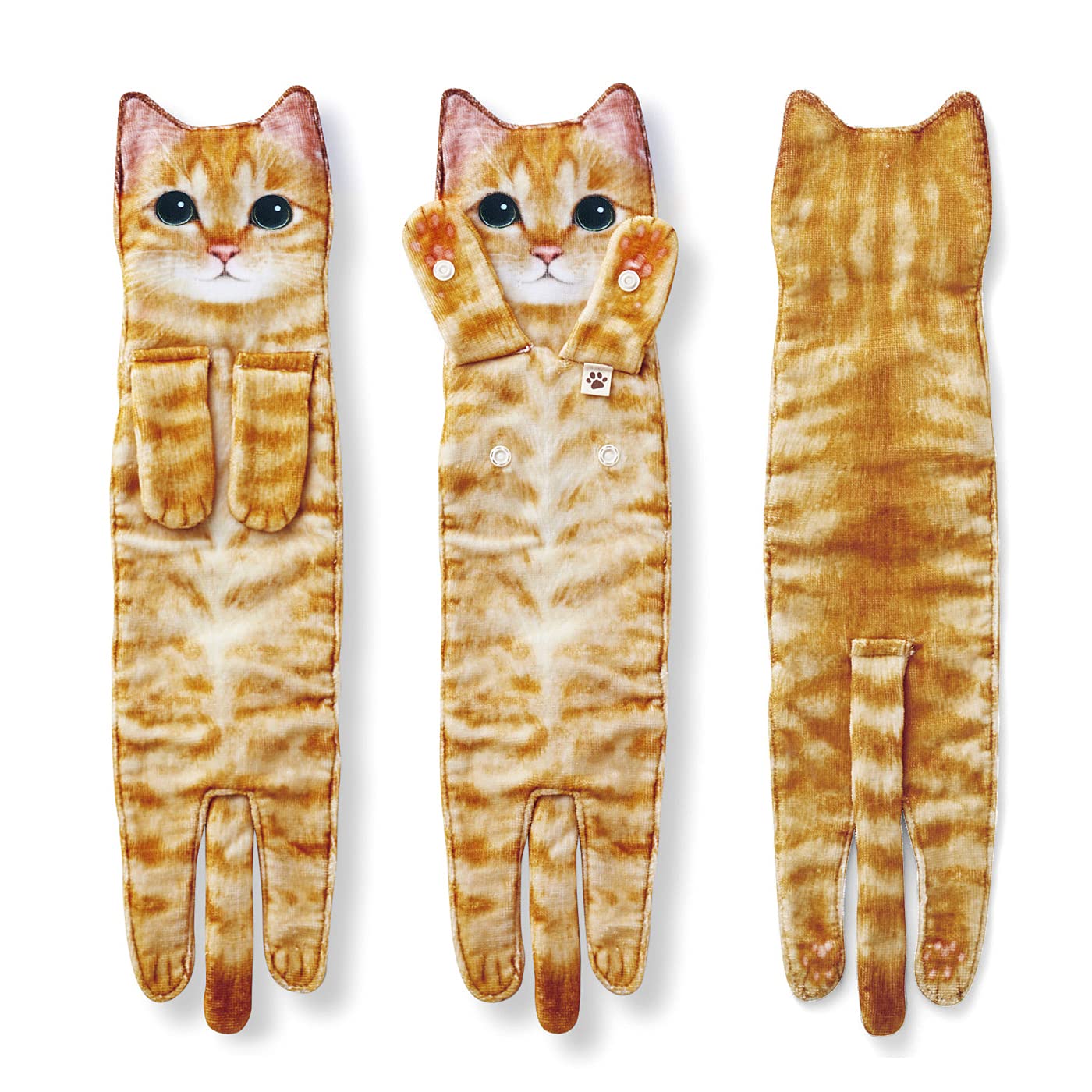 Foto 3 pulgar | Toallas De Mano Agrimony Cat Funny Para Baño Y Cocina, Color Naranja - Venta Internacional.